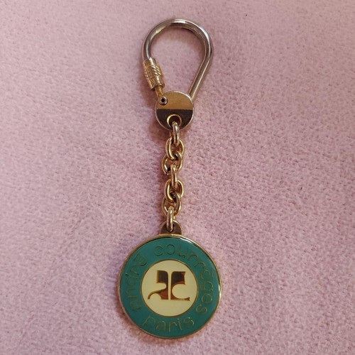 Courreges Rare Shell motif vintage Chain Shoulder bag w/Keychain Women Auth HM1 - Imagen 18 de 20