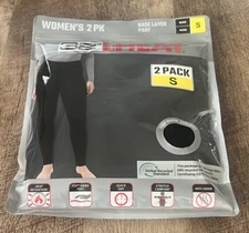 32 Degrees Heat Women's Base Layer Pant Long Johns 2Pk Black Small Keep Warm