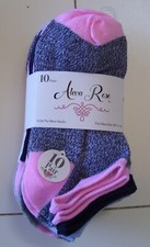 Girls Alexa Rose 10 Pair No Show Socks Shoe Sz 10.5-4