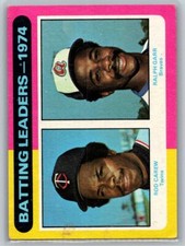 1975 Topps #306 1974 Batting Leaders (Rod Carew / Ralph Garr)