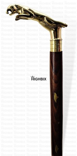 Bastón de madera con mango de cabeza de diseñador de latón bastón vintage estilo antiguo regalo - Imagen 2 de 5