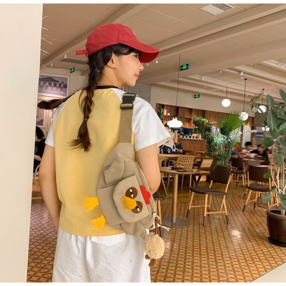 Cartoon Canvas Bag Cute Crossbody Bag Fashion Chicken Waist Bag eBay