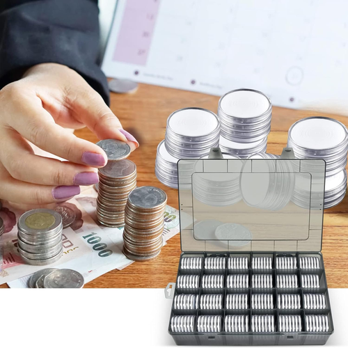 FULLCASE Coin Capsules 46Mm with Foam Gasket and Plastic Storage Organizer Box,  - Picture 8 of 12