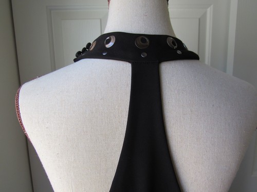 Size: 10 NINE WEST Black Dress Sleeveless Embellished Neckline A-Line Womens - Picture 4 of 12