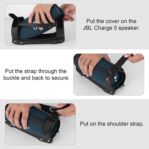 Travel Carrying Case for JBL Charge 4/Charge 5 Portable Bluetooth Speaker, EVA T - Picture 5 of 7
