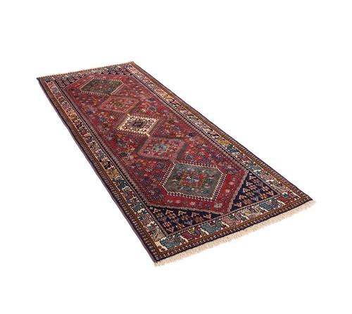 Yalameh Hand-Knotted 218x87 cm-Rug, Oriental, Runner, Carpet, Red - Picture 3 of 8