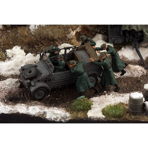 Resin 1/72 Diorama Miniature Toys German Winter Cart Set Soliders War Scene - Picture 6 of 6