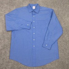 Brooks Brothers Shirt Mens XL 17 34 Blue Solid Madison Non Iron Dress Button Up