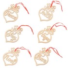  6 Pcs Tree Hanging Ornament Wood Embellishments Unfinished Cutouts