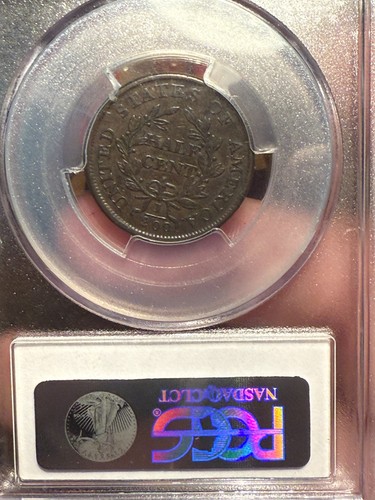 1805 HALF CENT DRAPED BUST LARGE 5 STEMS PCGS VF-30 ROTATED - Picture 2 of 4