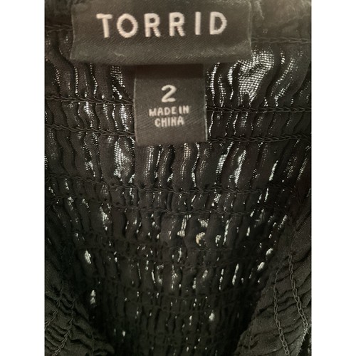 Schwarze Samtbluse von Torrid – Damengröße 2 - Bild 3 von 4