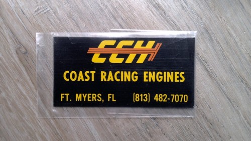 CCM Coast Racing Engines Metal Plaque Ft. Myers FL Adhesive Back - Picture 1 of 2