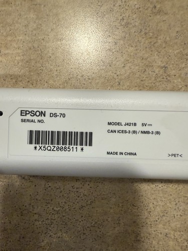 Epson DS-70 Portable Sheetfed Document Scanner Model J421B w/ Cable - Tested - Picture 7 of 8