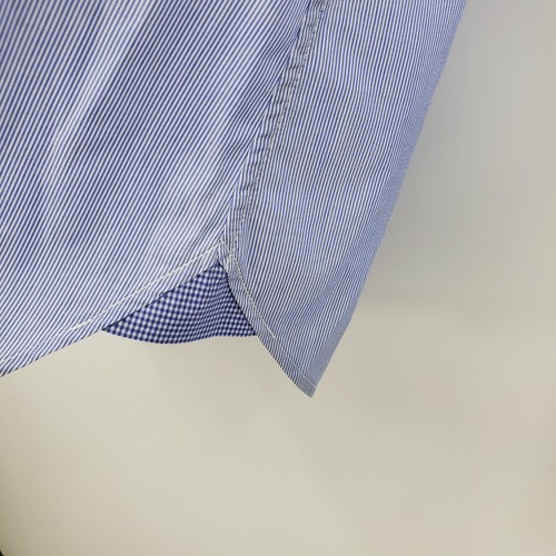 Faconnable Blue and White Stiped Collared Button Up Career Business Shirt Top 14 - Picture 8 of 10