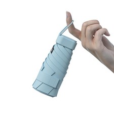 Mini Travel Sun Umbrella for Purse - Small Compact UV Protection, 01-Blue