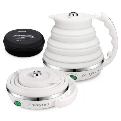 Ultrathin Upgraded Food Grade Silicone Travel Foldable Electric Kettle Boil D...