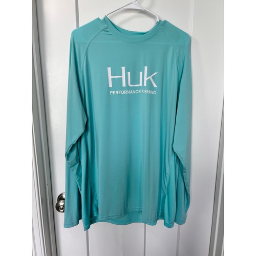 Huk Men's Pursuit Vented Long Sleeve 30 UPF Fishing Shirt Performance Blue SZ XL - Picture 2 of 12