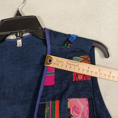 Vtg Ruth Y Nohemi Patchwork Vest Size XL Colorful Handmade Folk Art Whimsical - Picture 8 of 11