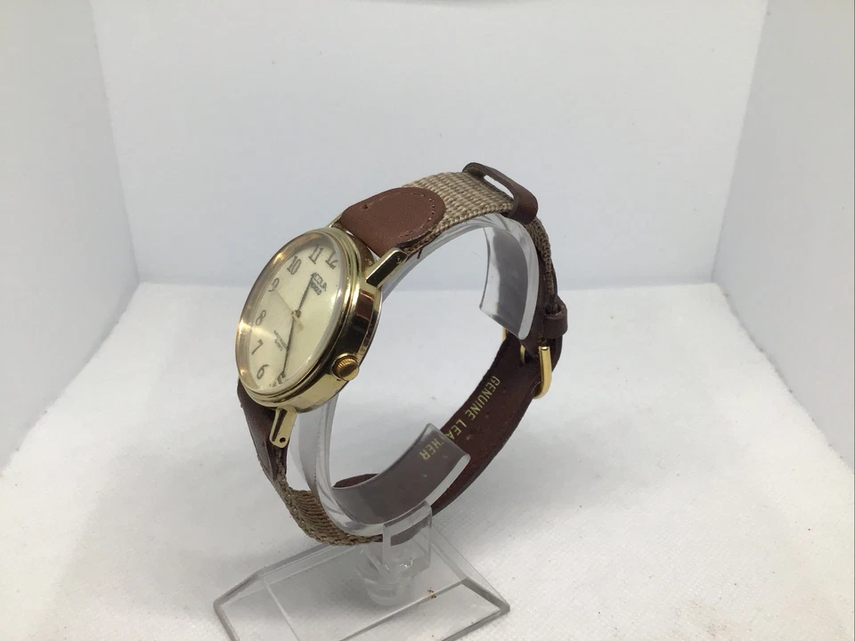 Водонепроницаемые кварцевые часы Timex Acqua Indiglo с подсветкой и коричневым кожаным ремешком - Изображение 2 из 4