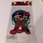 Disney Mickey Mouse & Minnie Christmas Gel Window Cling 8.5" New
