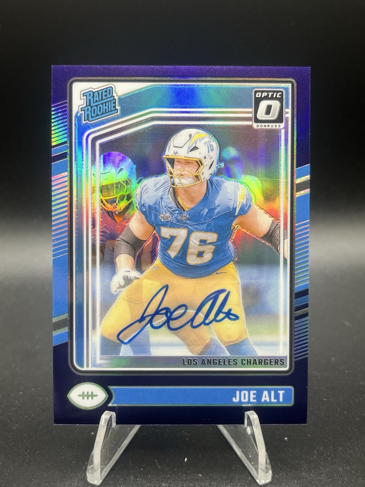 2024 Donruss Optic Joe Alt Rated Rookie Auto Purple #2/35 Chargers