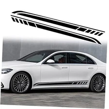  Sports Racing Strip Stickers for Car Body Door Side Stripe Graphic Vinyl Black