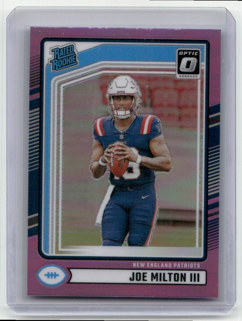 2024 Donruss Pink Optic Preview Joe Milton III Rookie New England Patriots #319