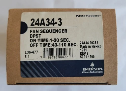 Emerson 24A34-3 Electric Fan Sequencer NEW