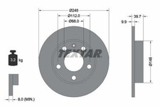 2x TEXTAR PRO 92106203 Bremsscheiben Hinten für AUDI A4 Avant (8ED, B7)