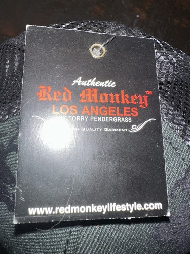 RED MONKEY LOS ANGELES TRUCKER HAT BLACK WITH GOLD DETAIL NEW WITH TAGS - Picture 6 of 6