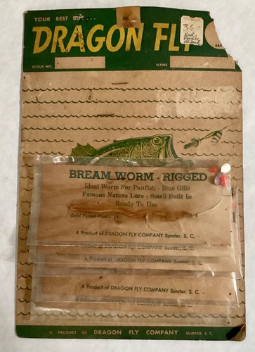 Vintage Angelköder Store Display mit Ködern Drachenfliegensumpf SC Brassenwurm - Bild 3 von 3