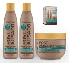 Kativa Keratin Treatment post Straightening Shampoo Conditioner Deep Mask Hair