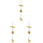 3 Pcs Wind Bell Home Ornament Outdoor Chime Hanging Decor Metal Crafts