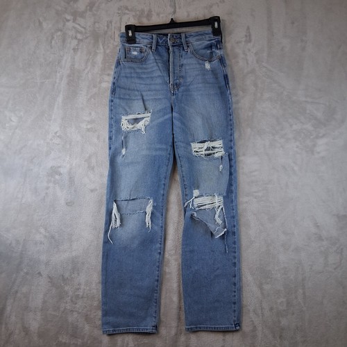 Jean Hollister para mujer tiro ultra alto mamá vintage elástico talla 00R W23 L27 - Imagen 1 de 18