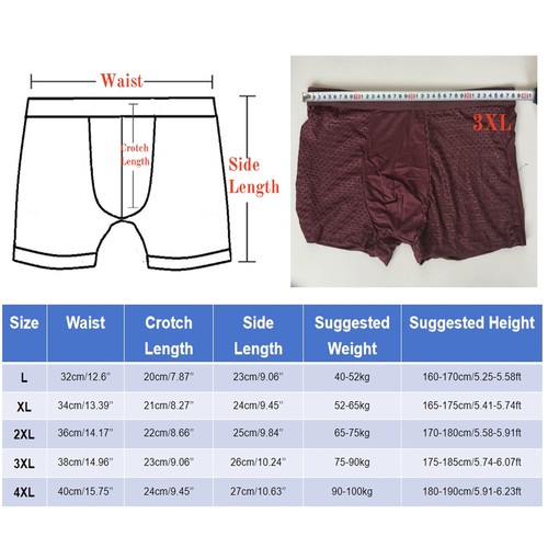 4 PACK Bamboo Men's Underwear Boxer Shorts Set Breathable Underpants Men Briefs - Picture 2 of 27