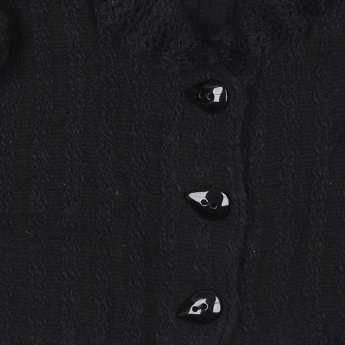 M&Co Women's Black Collared Cardigan - Size 10 - Picture 4 of 12