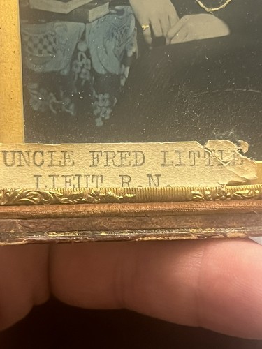 1/4 Teller Viertelteller Rubin Ambrotype Foto Idd Lieutenant Fred Little RN Farbe - Bild 4 von 6