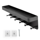 Schlüsselbrett mit Ablage Selbstklebend Hakenleiste für die Wand mit 6 Haken