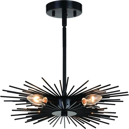 Vaxcel Lighting C0227 Nikko 4 Light 16"W Semi-Flush Ceiling - Black - Picture 1 of 12