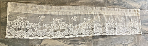 CREAM LACE FLORAL VALANCE 56" X 13" ONE SET - Picture 1 of 3