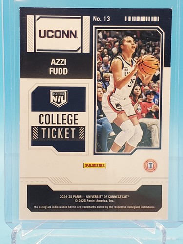 Azzi Fudd🔥2024-25 Panini NIL Contenders UCONN #13 - Picture 2 of 2