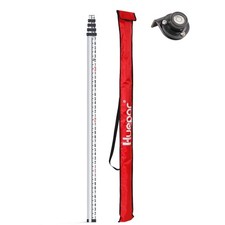 Huepar 16 - Foot Aluminium Grade Rod -8ths 5 Sections Telescopic with Bubble ...