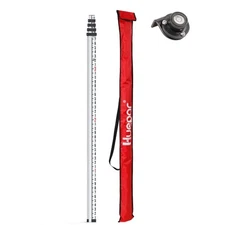 Huepar 16 - Foot Aluminium Grade Rod -8ths 5 Sections Telescopic with Bubble ...