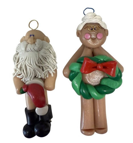 Nackte Weihnachtsmann Frau Weihnachtsschmuck - Santa 3,5" Mrs. Claus 4" lustig schön - Bild 1 von 6