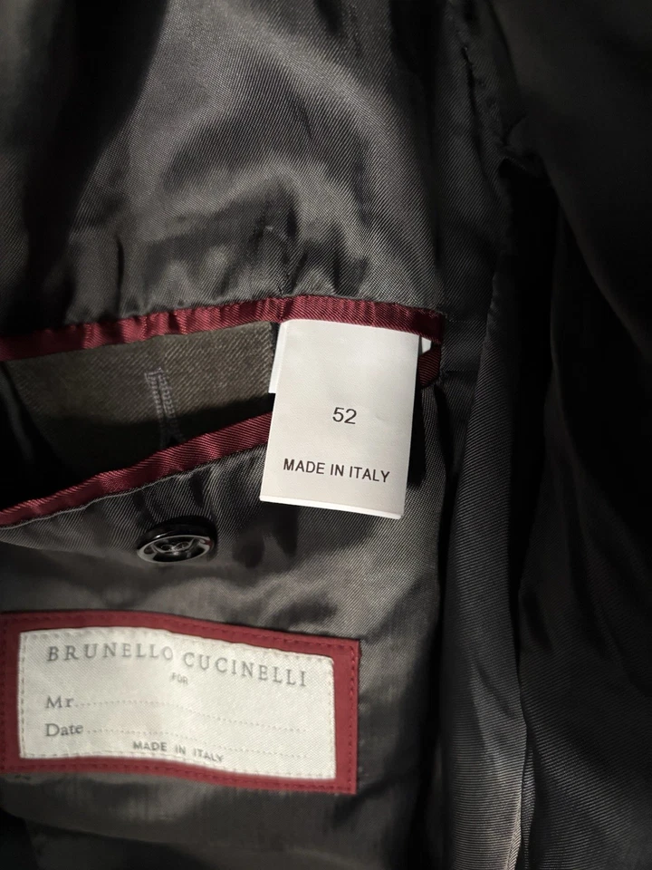 Brunello Cucinelli Men’s Tuxedo Blazer – Grey Made in Italy 52EU 42 US - Image 4 of 4