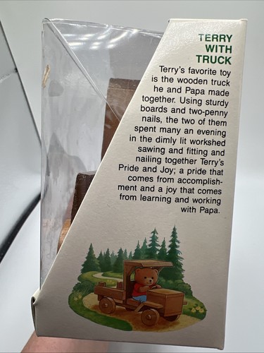 Teddy Bear Story Applause Terry With Truck Vintage Wooden Truck Flocked Bear - Picture 3 of 5