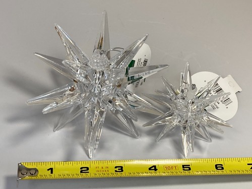 Gerson Clear Starburst Ornaments Set of 2 Vintage Christmas Tree NWT - 第 4/8 張圖片