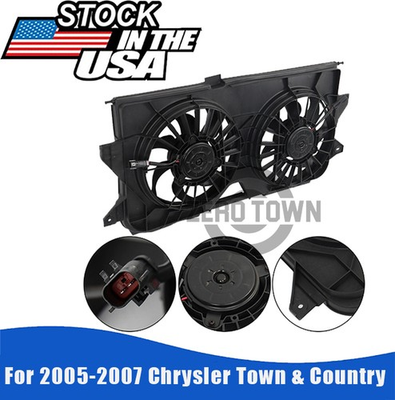 #ad #ad Radiator Cooling Dual Fan For Chrysler Town amp; Country Dodge Caravan 2005 2007 $68.00