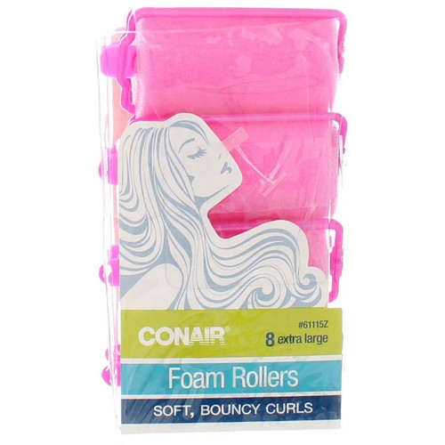 6 Pack Conair Foam Rollers Extra Large Foam Hair Rollers, Extra Large, Pink, ...