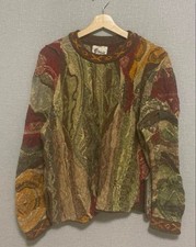 Vintage 90s COOGI 3D Knit Sweater Multicolor Textured Pullover Size S Australia